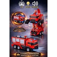 Trendzone Uzaktan Kumandalı Şarjlı Işıklı Rc Transformers Robota Dönüşen Itfaiye 26 cm