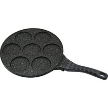 Go İthalat Bölmeli Emojili Döküm Pankek Tava 28CM Kabartma Piramit Desenli Bakalit Sap=18.2cm Poşetli Ambalaj (784)