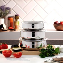 Shop A Way Practi 3lü Çelik Saklama Kabı 16-18-20 cm