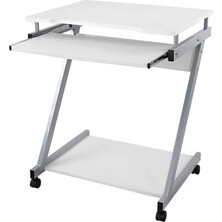 Shop A Way Vasagle Çalışma Masası, 4 Tekerlekli Bilgisayar Masası, Pc Masası, Pürüzsüz Klavye Uzatma, Kolay Mon