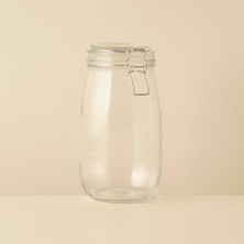 Shop A Way Bella Maıson Elsa Tel Kelepçeli Cam Kavanoz, Naturel, 1500CC