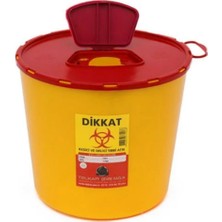 Labbakkal Tıbbi Atık Kovası 5 Lt - Yuvarlak Atık Toplama Kabı 1 Adet