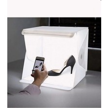 Emt Pazarlama Sonx Mini Stüdyo LED Işıklı 40X40 cm Taşıma Çantalı Ürün Fotoğraf Çekim Çadırı Pratik Katlanabilir