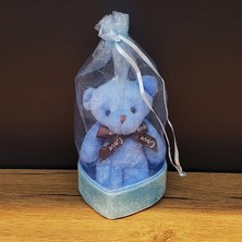 Marsilyan Mavi Hediyelik Kese İçinde Ayıcık