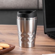 Shop A Way 05554 Paslanmaz Çelik Kupa Sızdırmaz Çelik Termos Araç Termosu El Termosu Yalıtımlı Bardak 350ML -Gü