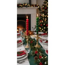  home yılbaşı özel 1 adet top kırmızı şamdan mum ve 1 adet top yeşil şamdan mum