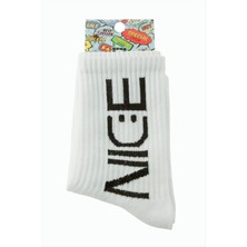 Starseven Nice Yazılı Kolej Çorap 8*28