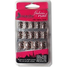 Shop A Way Gümüş Renkli Leopar Desenli Takma Tırnak (24'lü)