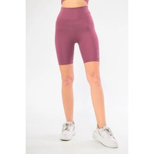 Velmora Fashion Yüksel Bel Dalgıç Biker Şort - Mor