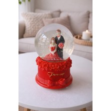 Hediyelik Tasarımlar Büyük Boy Işıklı Kar Küresi 15 cm | Sevgililer Günü | Hediyelik Ürünler | Sevgili Kar Küresi