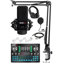 Shop A Way MX-2020 Diamond Set Efektli Ses Kartı Mikrofon Kulaklık Stand Kayıt Canlı Yayın Seti (Pc ve Telefon)