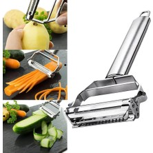 Shop A Way Sebze Soyucu, Paslanmaz Çelik 2'si 1 Arada Jülyen Sebze Soyucu Havuç Patates Kavun Aleti Sebze Meyve