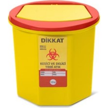 Labbakkal Tıbbi Atık Kovası 1.3 L - Medikal Atık Kutusu Köşeli 1 Adet