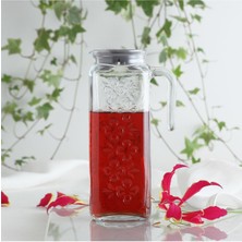 Lav Bloom Cam  Sürahi Tekli 1,2 L Kulplu Pembe Plastik Kapaklı