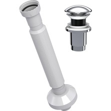 Suera Magic Pipe Körüklü Gider Borusu + Elixir Pop-Up Set (Krom - Taşma Deliksiz)