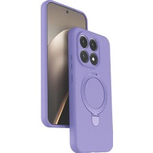 MobaxAksesuar Xiaomi Mi 15T Kılıf Slikon M-Safe Şarj Uyumlu Silikon Standlı Regal Kapak