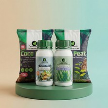 Carbonado 2 Adet Coco Peat 10 L + Sıvı Bitki Besini 500 ml + Sıvı Deniz Yosunu 500 ml Gelişim Paketi
