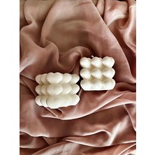 MumKusag 2'li Set Vanilya Kokulu Kalp Bubble Mum