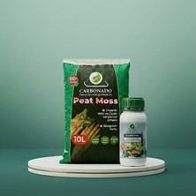 Carbonado Peat Moss 10 L + Sıvı Bitki Besini 250 ml Yetiştirme Paketi
