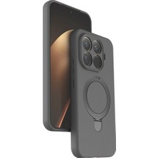 MobaxAksesuar Xiaomi Mi 15T Pro Kılıf Slikon M-Safe Şarj Uyumlu Silikon Standlı Regal Kapak