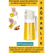 Wintoup Ergonomik Sızdırmaz Tasarım Yağ Dökme Püskürtme Çift Modlu Özel Başlıklı Cam Yağdanlık 550 ml