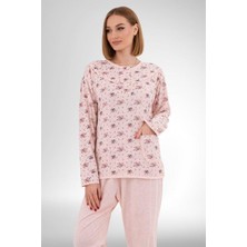 Mecit Pijama Mecit 6314 Pudra Kadın Büyük Beden Pijama Takımı