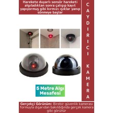 Wintoup Ev Dükkan Kırmızı Işıklı Hareket Sensörlü 5 Metre Algı Mesafeli Pilli Güvenlik Caydırıcı Dome Kamera