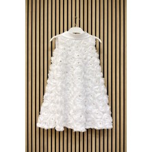 NerKids Kız Çocuk Kabarık Gül Elbise