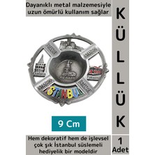 Wintoup Dayanıklı Gündelik Ev Iş Kullanım Dekoratif Hediyelik Çok Şık Istanbul Süslemeli Metal Küllük 9 cm