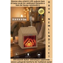 Wintoup Premium Sessiz Ultrasonik LED Şömine Efektli Ahşap Görünüm Gece Lambası Oda Hava Nemlendirici 200 ml