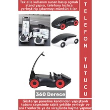 Wintoup Kendinden Yapışkanlı Otomobil 360 Derece Dik Yatay Kullanım Araba Tasarımlı Araç Içi Telefon Tutucu