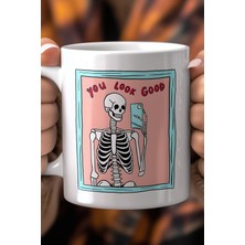 Mizahi Ingilizce Tasarımlı 330ML Baskılı Beyaz Seramik Kupa Bardak