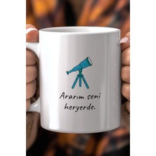 Mizahi Yazılı 330ML Baskılı Beyaz Seramik Kupa Bardak