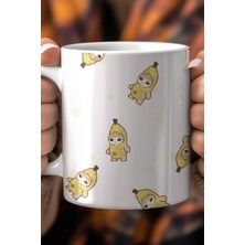 Sevimli Kedi Desenli 330ML Baskılı Beyaz Seramik Kupa Bardak