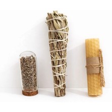 Chellomood -Meditasyon Seti – Adaçayı Tütsü + Balmumu + Kuru Lavanta