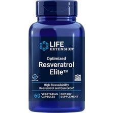 Life Extension Optimized Resveratrol Elite Trans-Resveratrol Quercetin Healthy Aging Heart Health Brain Health Oxidative Stress 60 Caps