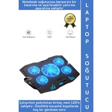 Wintoup Premium Süper Güçlü 5 Fan Notebook Dizüstü Bilgisayar Rgb Işıklı Ayarlanabilir Laptop Soğutucu Fan