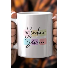 Motivasyon Yazılı 330ML Baskılı Beyaz Seramik Kupa Bardak