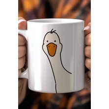 Sevimli Ördek Desenli 330ML Baskılı Beyaz Seramik Kupa Bardak