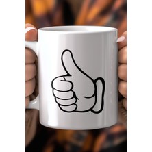 Emoji Desenli 330ML Baskılı Beyaz Seramik Kupa Bardak