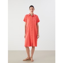 Lc Waikiki Yeni Sezon Dokulu Oversize Müslin Gömlek Elbise