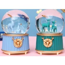 Marsilyan Mavi-Yeşil Geyik Kar Küresi Küçük Boy