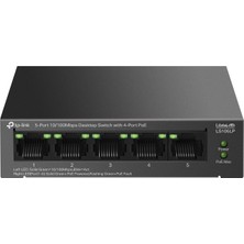 Tp-Lınk LS105LP, Green Tech, 5 Port, Megabit, 4 Port Poe 41W, Metal Kasa, Yönetilemez, Masaüstü Switch