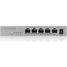 Zyxel MG-105, 5 Port, Multi-Gigabit, 2.5gbps, Metal Kasa, Yönetilemez, Masaüstü Switch