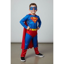 Miniğimin Cicileri Süpermen Pelerinli Erkek Çocuk Kostüm - Mavi