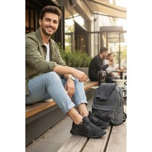 Enoch Erkek Spor Ayakkabı Yan Destek Panelli Sneaker Fileli Yürüyüş ve Outdoor Modeli