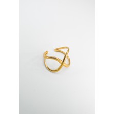 Stella Fortis Minimal Tasarım Ayarlanabilir Kadın Yüzük - Altın Kaplama | Paslanmaz Çelik