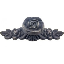 Antika Tarz Dekoratif Pirinç Gül Düğme - 30X100 Mm, Oksit