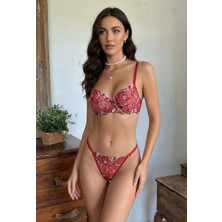 Arona Lingerie Çıtır Çiçekli Brode Dantelli Destekli Sütyen Takımı - B Kap - A-170