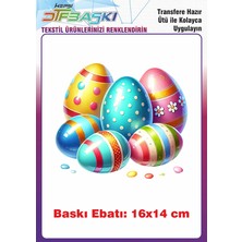 F17 Ajans Paskalya Temalı Ütü ile Yapışan Tişört Tekstil Baskı